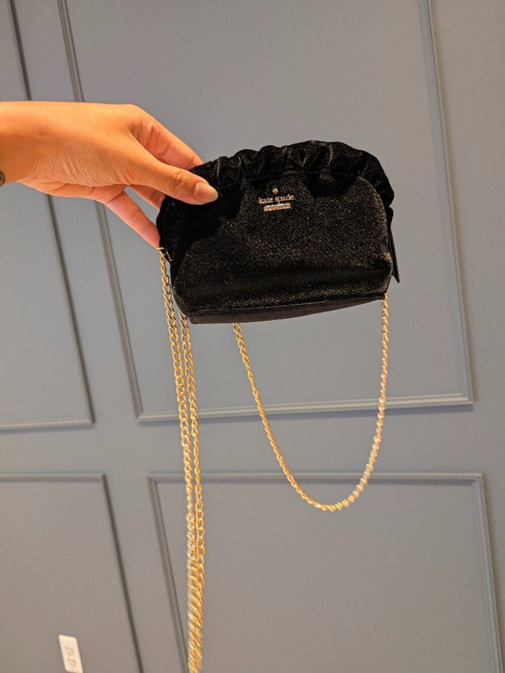 Kate Spade Black Velvet Crossbody Bag